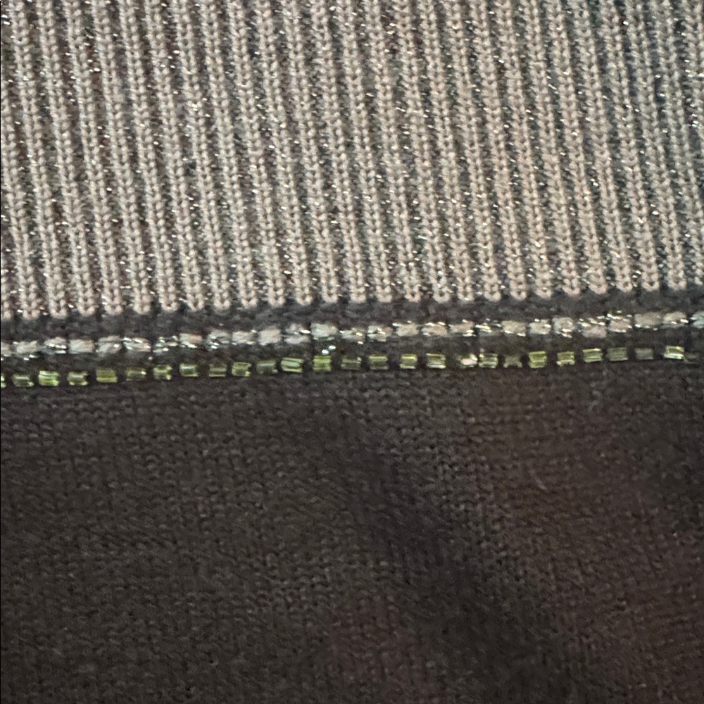 Sanctuary Women’s Large Chocolate & Gold Metallic Stripe Knit Glamorous Sweater - Picture 4 of 6